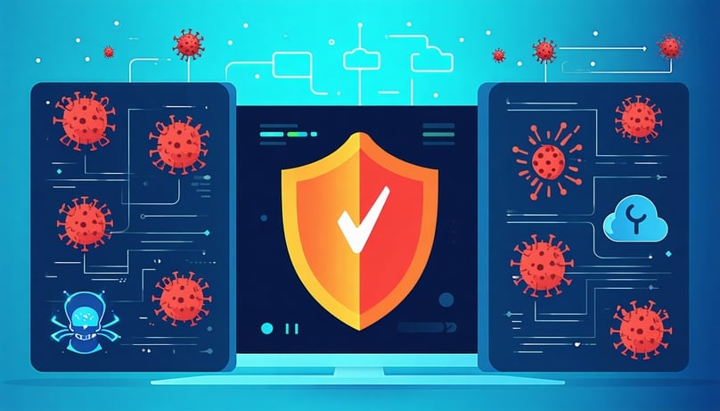 A visual representation of a firewall protecting a